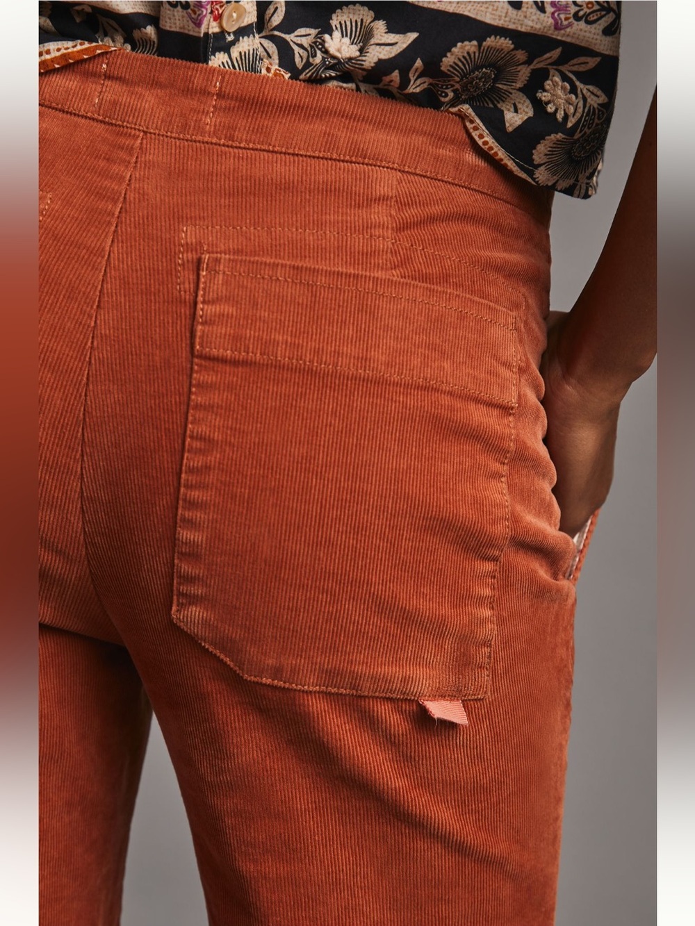 Anthropologie Maeve Wide-Leg Corduroy Trouser in Orange Size 10 - Picture 6 of 12